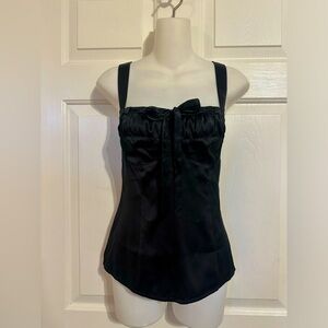 International concepts, black silk sleeveless top